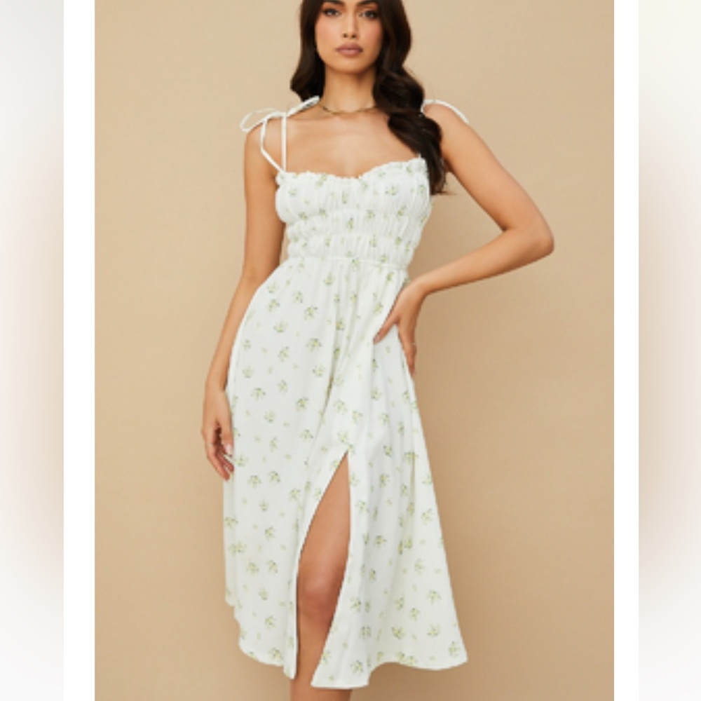 House of CB Ivory Dress with Yellow Floral Pattern